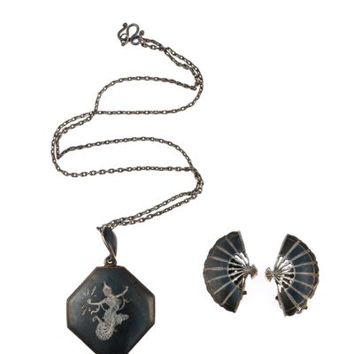 Sale Photo Thumbnail #75: Siam Sterling Silver Necklace & Earrings