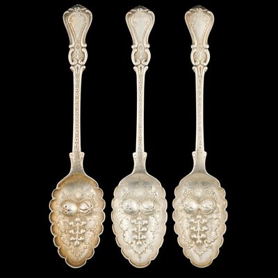 Sale Photo Thumbnail #256: Antique Sterling Silver Berry Spoons