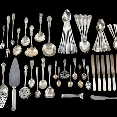 Sale Photo Thumbnail #284: 56 Pieces Flatware incl. Sterling