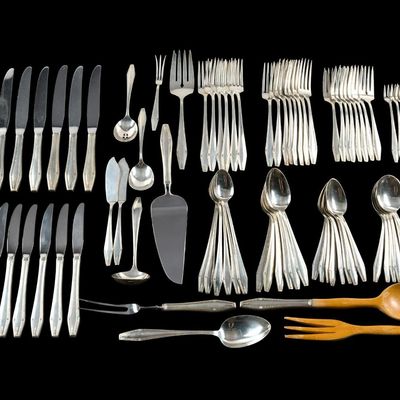 Sale Photo Thumbnail #253: State House Sterling Silver Flatware Set 99 Pieces