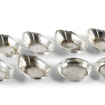 Sale Photo Thumbnail #286: 8 Sterling Silver Nut Dishes and Coasters