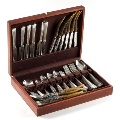Sale Photo Thumbnail #250: Vintage German Flatware Incl. Antler Handle
