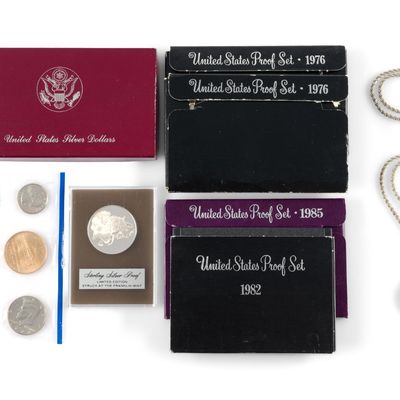 Sale Photo Thumbnail #158: Proof Sets And Silver Dollars And Medallion