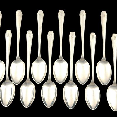 Sale Photo Thumbnail #252: Twelve Sterling Silver Teaspoons