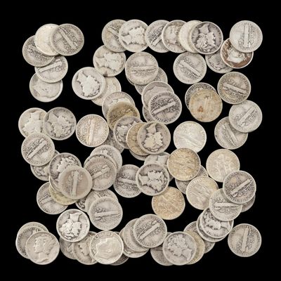 Sale Photo Thumbnail #149: Silver Mercury and Roosevelt Dimes