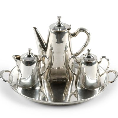 Sale Photo Thumbnail #277: 4 Piece Mexican Sterling Silver Tea Set