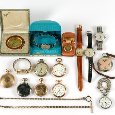 Sale Photo Thumbnail #117: Vintage Pocket and Wrist Watches Incl. Gold-Filled