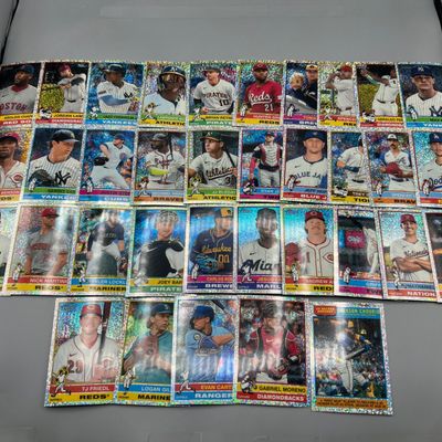 (35) 2025 Topps Heritage Chrome Silver Sparkle Refractors W/ Stars