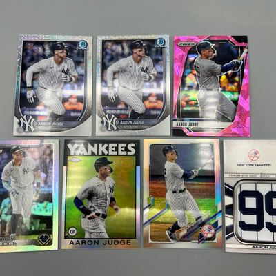 (7) Aaron Judge Baseball Refractors, Parallels, & Manufactured Patch Cards