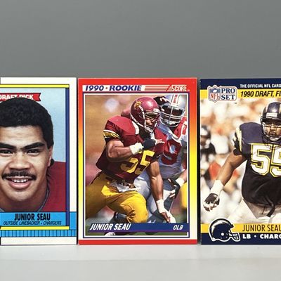 (3) Junior Seau Rookie Cards - Varying Conditions