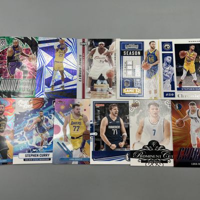 (11) Modern Basketball LeBron James, Stephen Curry, & Luka Doncic Cards