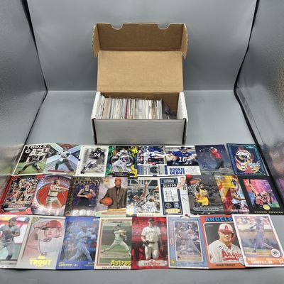 Box of Assorted Sports Cards W/ Stars, RCs, & Parallels