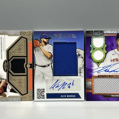 (3) Modern Baseball Patch Autograph Cards - Grayson Rodriguez, Alek Manoah, & Triston Casas