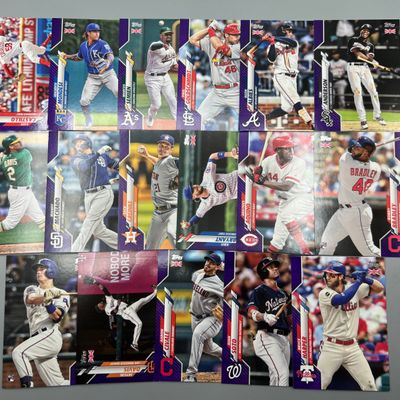 (17) 2020 Topps UK Edition Baseball Purple Parallels #/50 W/ Stars - All Numbered #/50