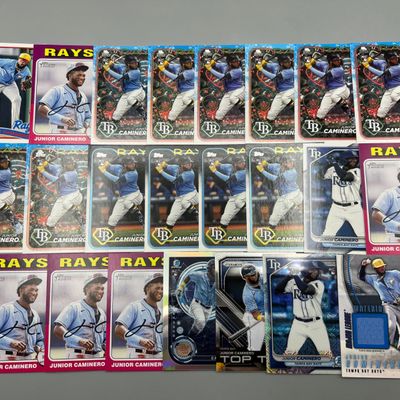 (23) Junior Caminero Baseball Rookie Cards W/ Relic