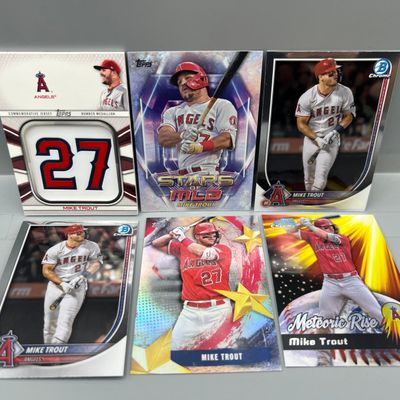 (6) Mike Trout Baseball Cards W/ Manufactured Patch