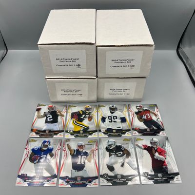 (4) 2014 Topps Finest Football Complete 1-150 Sets W/ Mike Evans RCs, Aaron Donald RCs, Odell Beckham Jr. RCs, & Many More Star...
