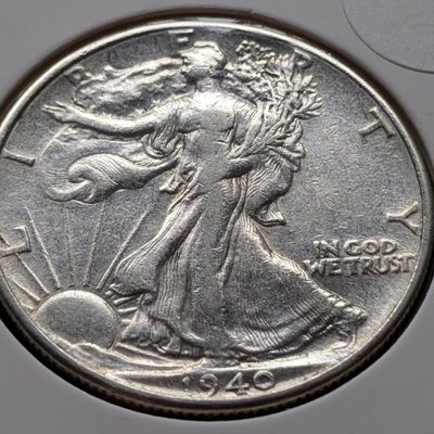 Sale Photo Thumbnail #35: 1940 Walking Liberty 90% Silver Half Dollar