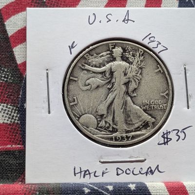 Sale Photo Thumbnail #146: 1937 Walking Liberty Half Dollar, 90% Silver - Pre WWII Era!
