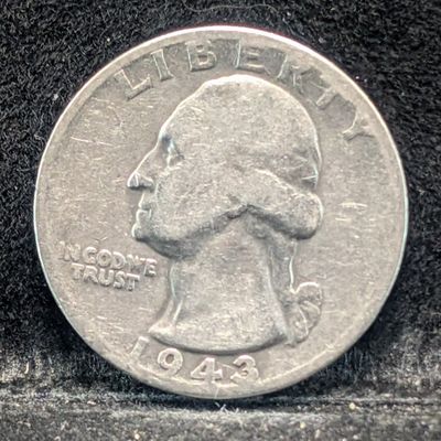 Sale Photo Thumbnail #281: 1943 Washington Quarter, 83 Years old, 90% Silver