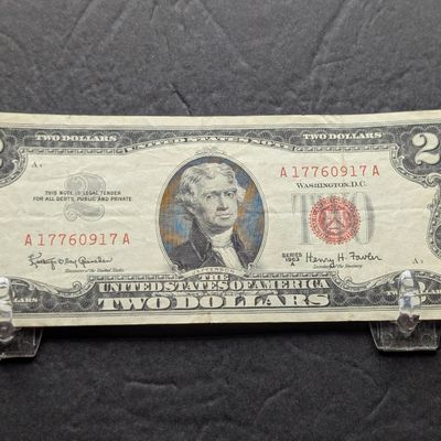 Sale Photo Thumbnail #370: 1963 A Series $2 Red Seal United States Note