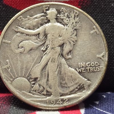 Sale Photo Thumbnail #315: 1942 Walking Liberty Half Dollar, 90% Silver