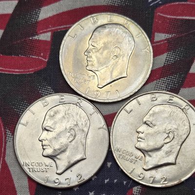 Sale Photo Thumbnail #210: 1971-D & (2) 1972-D Eisenhower Dollars