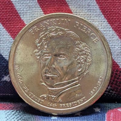 Sale Photo Thumbnail #227: 2010-D Franklin Pierce Presidential Dollar - Position B - Uncirculated bought directly from the US mint when released.