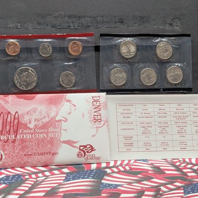 Sale Photo Thumbnail #94: 1999-D Only U.S. Mint Uncirculated Coin Set with State Quarters In OGP w/COA