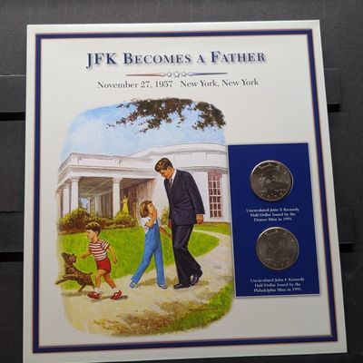 Sale Photo Thumbnail #344: 1995 P & D Kennedy Half Dollars With Stamp
