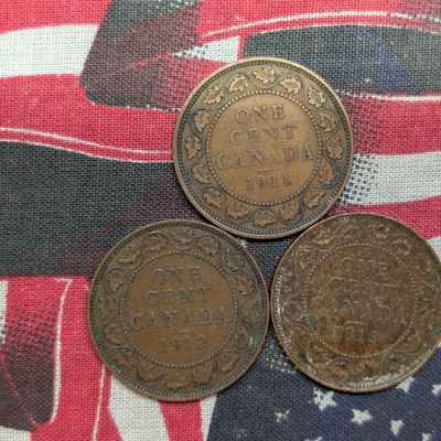 Sale Photo Thumbnail #48: 1911, 1912, 1913 Canada Large Cents