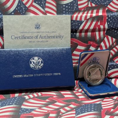 Sale Photo Thumbnail #195: 1987-S Proof United States Constitution 90% Silver Commemorative Dollar, 26.73g