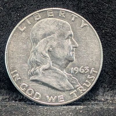 Sale Photo Thumbnail #267: 1963-D Franklin Half Dollar, 63 Years old, 90% Silver