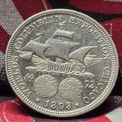Sale Photo Thumbnail #73: 1893 Columbian Exposition Commemorative 90% Silver Half Dollar - Chicago Worlds Fair