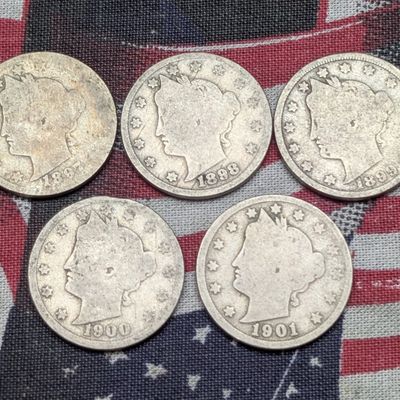 Sale Photo Thumbnail #75: 1897-1901 Liberty Head V Nickels - Consecutive Dates
