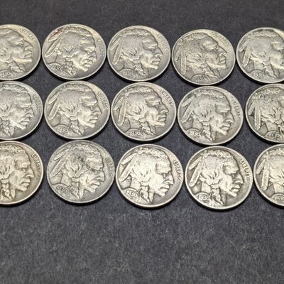 Sale Photo Thumbnail #349: (15) 1936 Indian Head Buffalo Nickels