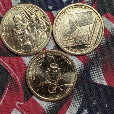 Sale Photo Thumbnail #285: (3) 2020 P&D Uncirculated American Innovation Dollars, Maryland, Connecticut, & South Carolina