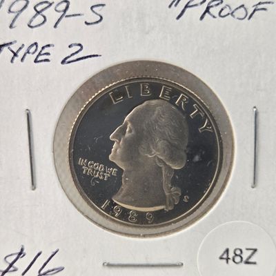 Sale Photo Thumbnail #307: 1989-S Type 2 "Proof" Washington Quarter
