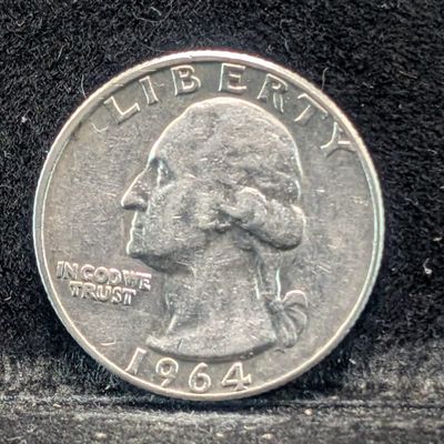 Sale Photo Thumbnail #366: 1964-D Washington Quarter, 62 Years old, 90% Silver