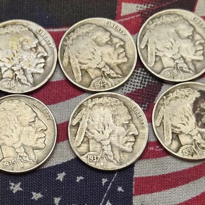 Sale Photo Thumbnail #301: 1928, 1928-D, 1929-D, 1931-S, 1935 and 1937-S Indian Head Buffalo Nickels