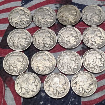 Sale Photo Thumbnail #87: (15) 1930-1937 Indian Head Buffalo Nickels