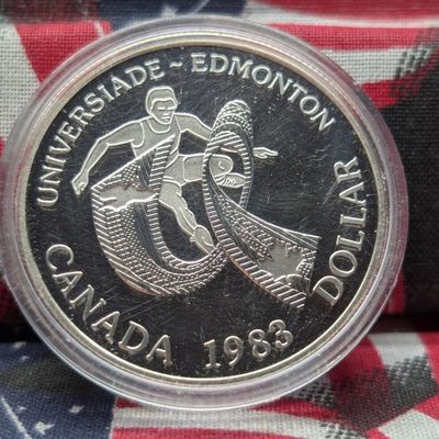 Sale Photo Thumbnail #84: 1983 Canada World University Games Commemorative 50% "Silver" Dollar, 23.32G