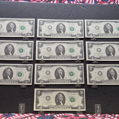 Sale Photo Thumbnail #145: (10) 2017-A $2 Notes in Sequential Order, Crisp and Uncirculated