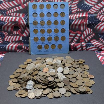 Sale Photo Thumbnail #389: (500) Assorted Lincoln Wheat Cents - Unsearched