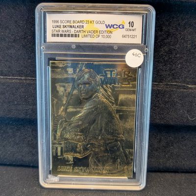 Sale Photo Thumbnail #288: 1996 Star Wars, LUKE SKYWALKER, 23KT Gold Embossed, Sealed, Gem 10 Mint, Limited of 10,000, Darth Vader Edition!