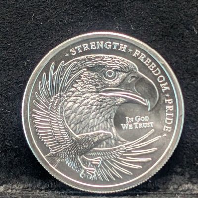 Sale Photo Thumbnail #302: Golden State Mint 1 Troy Ounce .999 Silver, American Flag & Eagle Round, BU