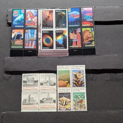 Sale Photo Thumbnail #376: Five Assorted Four Block Stamps, All Mint, Original Gum, Never Hinged
