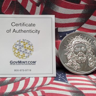 Sale Photo Thumbnail #137: Large Psalm #23 Two Troy Ounces .999 Fine Silver Round W/ COA