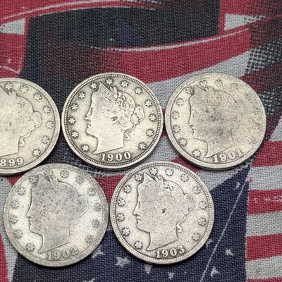 Sale Photo Thumbnail #379: 1899-1903 Liberty Head V Nickels - Consecutive Dates