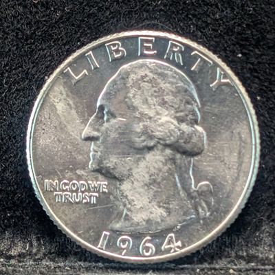 Sale Photo Thumbnail #190: 1964-D Washington Quarter, 62 Years old, 90% Silver